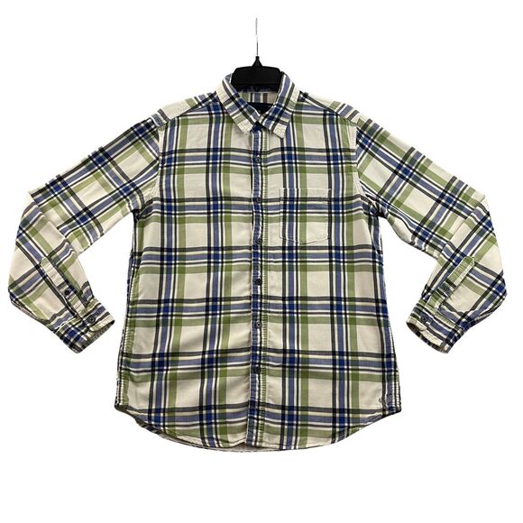 American Eagle Outfitters Button Up Shirt Mens Size Medium Plaid Athletic Fit - Picture 1 of 12